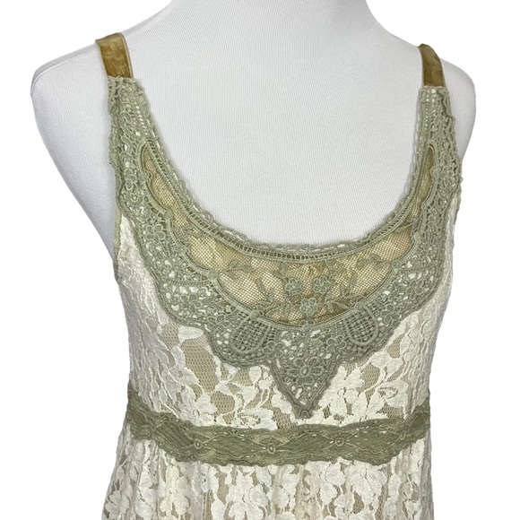 A’reve Cream Boho Lace Tiered Sleeveless Dress M - Picture 3 of 7